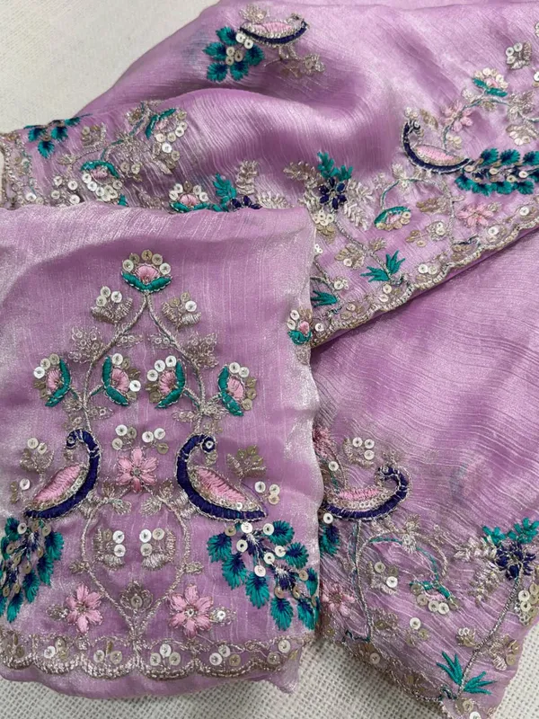 Pink_Fandy_Chiffon_Saree_For_Women