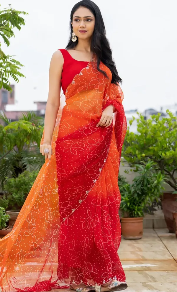 Orange_Georgette_Saree_For_Women