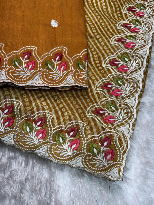 Yellow_Cotton_Satin_Saree_For_Women