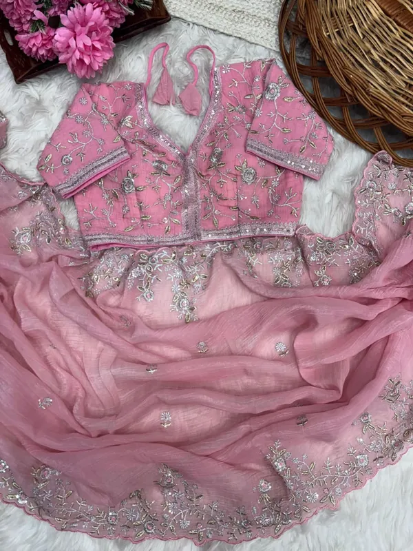 Pink_Crunchy_Silk_Saree_For_Women