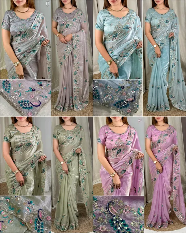 Blue_Fandy_Chiffon_Saree_For_Women
