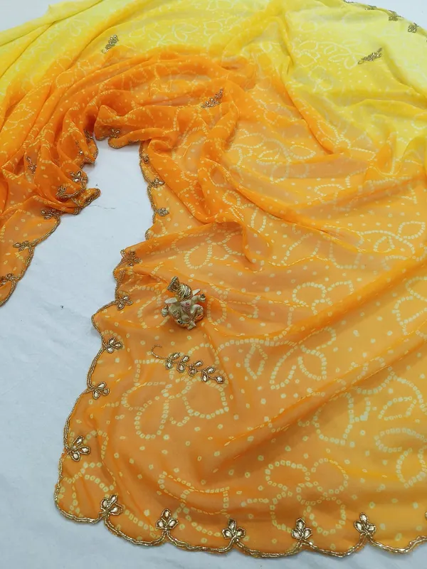 Yellow_Georgette_Saree_For_Women