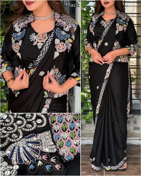 Black_BSY_Satin_Saree_For_Women