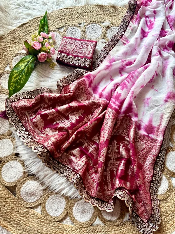 Pink_Pure_Viscose_Prism_Hand_Dying_Saree_For_Women