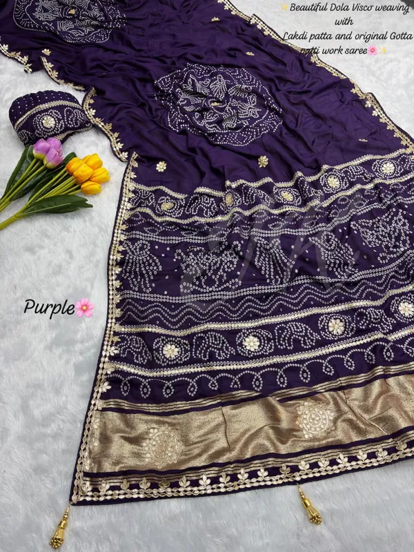 Violet_Viscose_Satin_Silk_Saree_For_Women