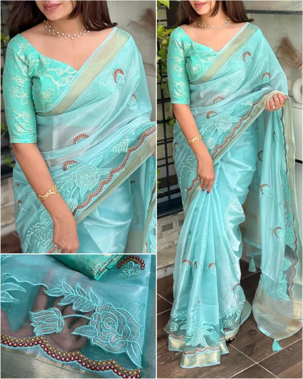 Blue_Tissue_Silk_Saree_For_Women
