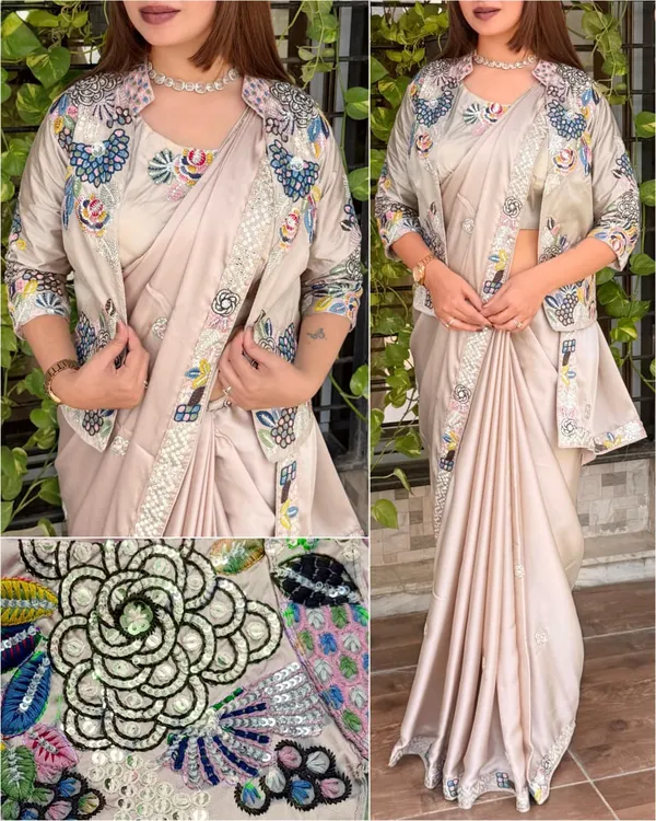 White_BSY_Satin_Saree_For_Women