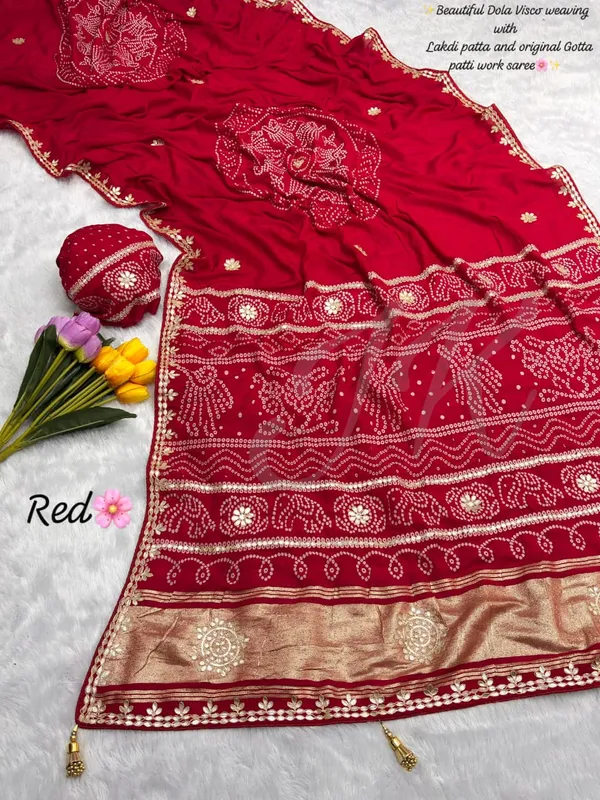 Red_Viscose_Satin_Silk_Saree_For_Women