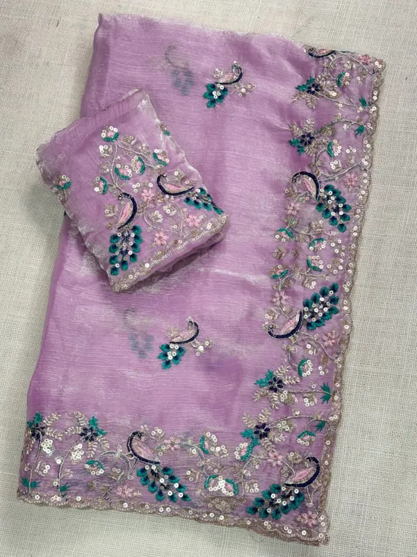 Pink_Fandy_Chiffon_Saree_For_Women