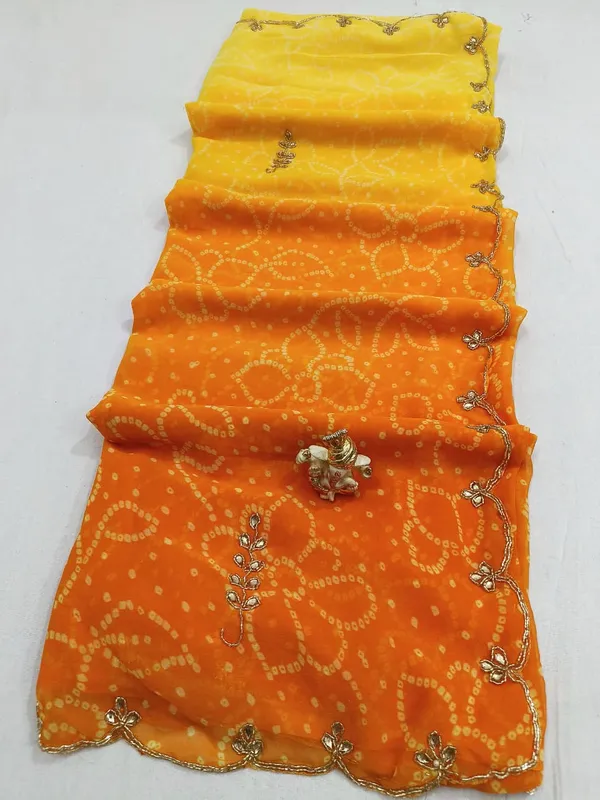 Yellow_Georgette_Saree_For_Women