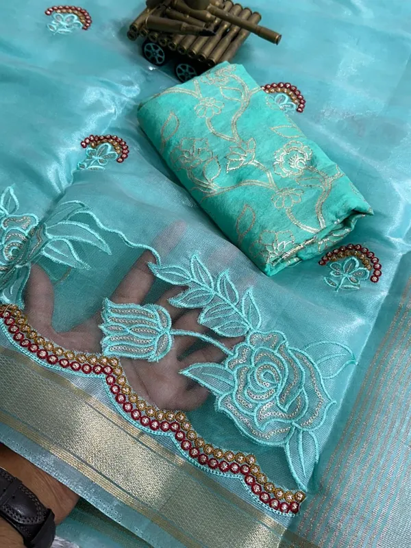Blue_Tissue_Silk_Saree_For_Women