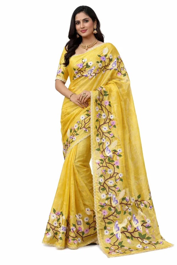 Yellow_Fine_Gold_Crush_Saree_For_Women