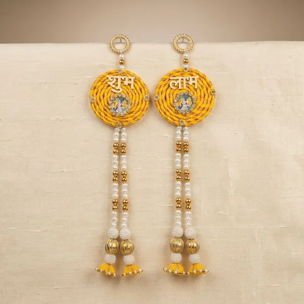Yellow_Radha_Krishan_Subh_Labh_Hanging_For_Home_Decoration