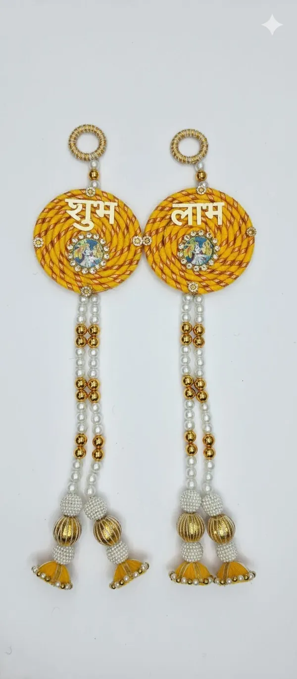 Yellow_Radha_Krishan_Subh_Labh_Hanging_For_Home_Decoration