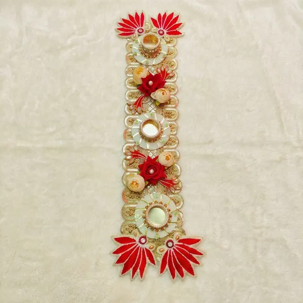 Red_Table_Runner_With_Tea_Light_Big_For_Home_Decoration