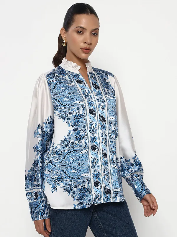 Blue_Cotton_Premium_and_Elegant_Azure_Paisley_Shirt_For_Women