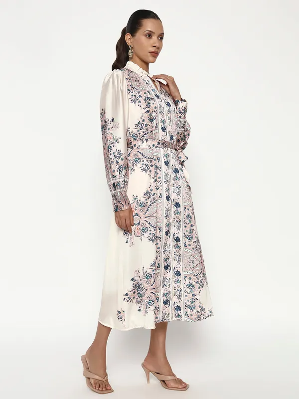 White_Cotton_Premium_and_Elegant_Vintage_Paisley_Print_Midi_Dress_For_Women