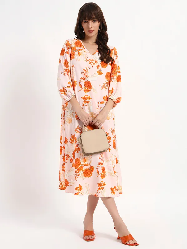 Blush_Orange_Cotton_Premium_and_Elegant_Blush_Floral_Midi_Kaftan_Dress_For_Women