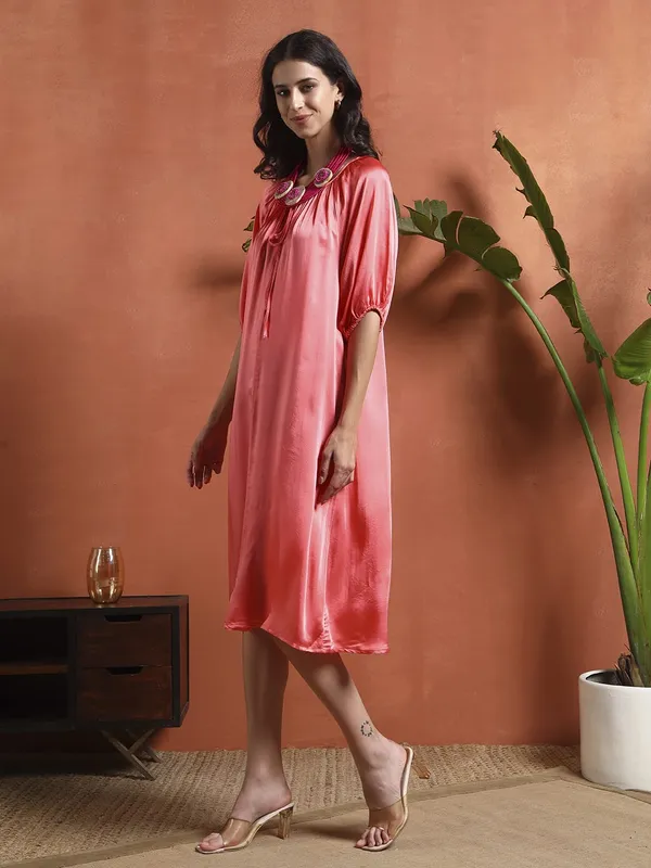 Pink_Satin_Premium_and_Elegant_Blush_Coral_Satin_Midi_Dress_For_Women