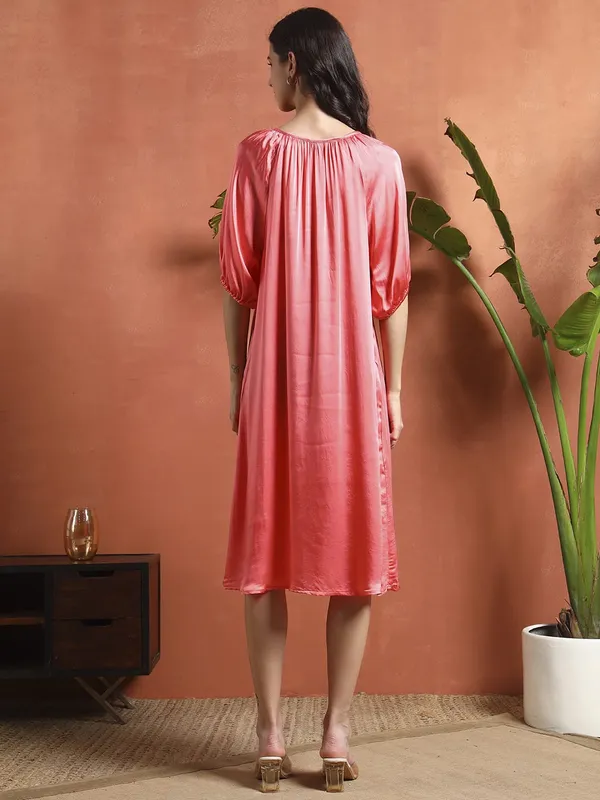Pink_Satin_Premium_and_Elegant_Blush_Coral_Satin_Midi_Dress_For_Women