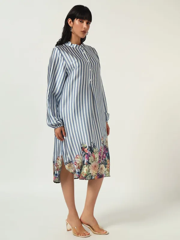 Blue_Cotton_Premium_and_Elegant_Striped_Floral_Hem_Midi_Dress_For_Women