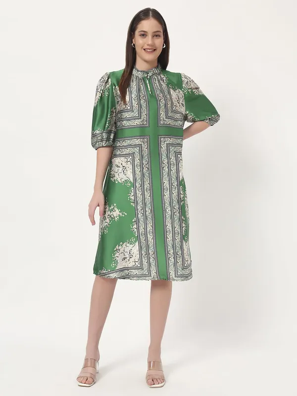 Green_Satin_Premium_and_Elegant_Emerald_Elegance_Printed_Dress_For_Women
