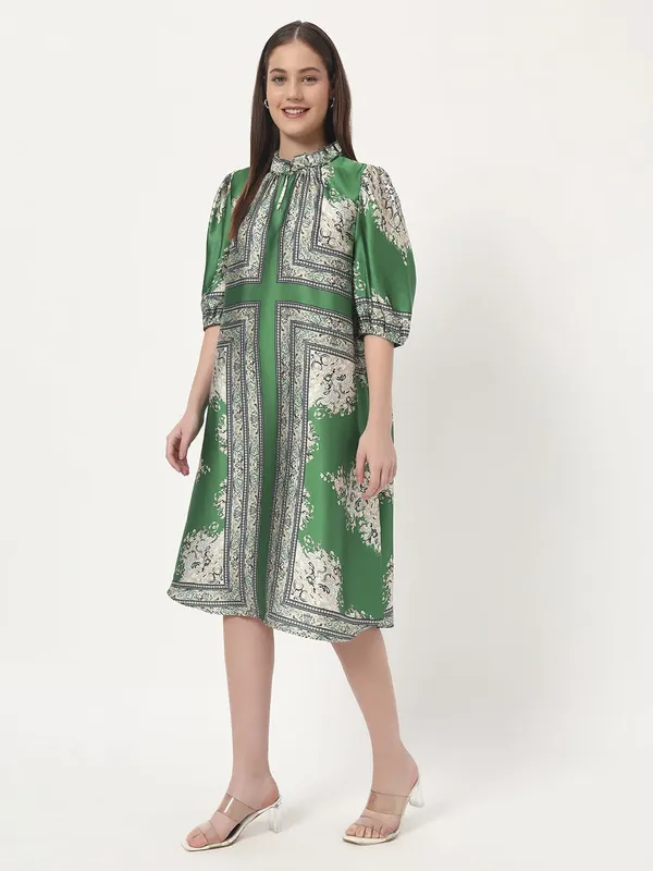Green_Satin_Premium_and_Elegant_Emerald_Elegance_Printed_Dress_For_Women