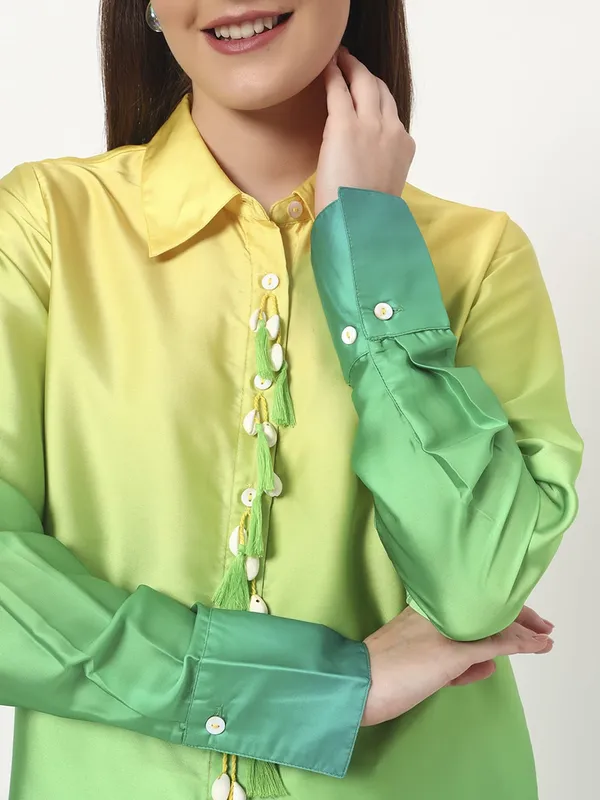 Green_Cotton_Premium_and_Elegant_Sunset_Ombre_Shirt_For_Women
