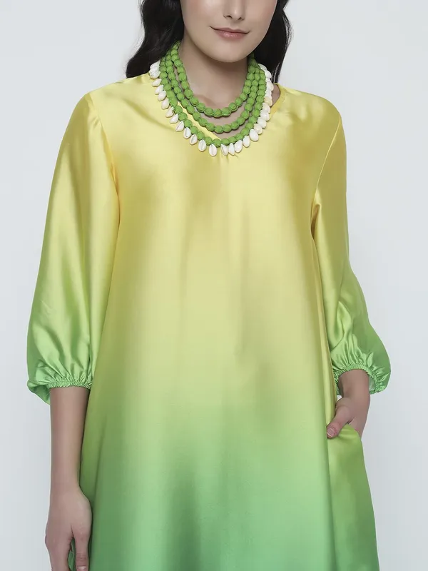Green_Satin_Premium_and_Elegant_Tropical_Ombre_Satin_Swing_Dress_For_Women