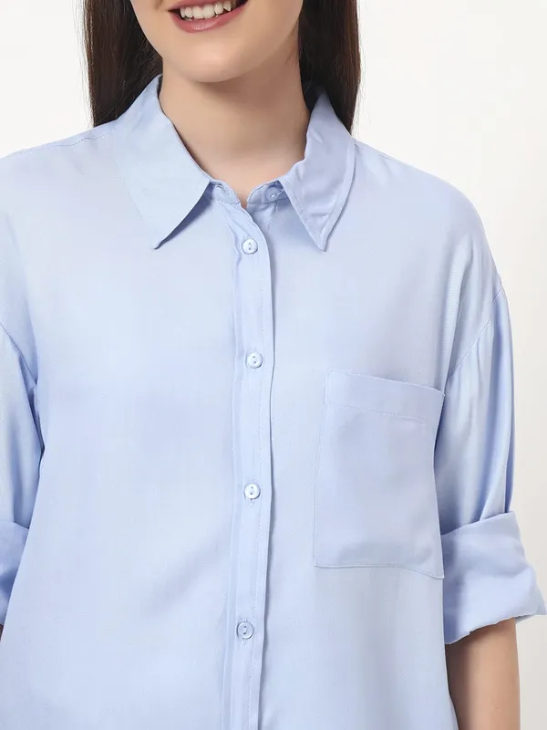 Light_Blue_Cotton_Premium_and_Elegant_Button-Down_Shirt_For_Women