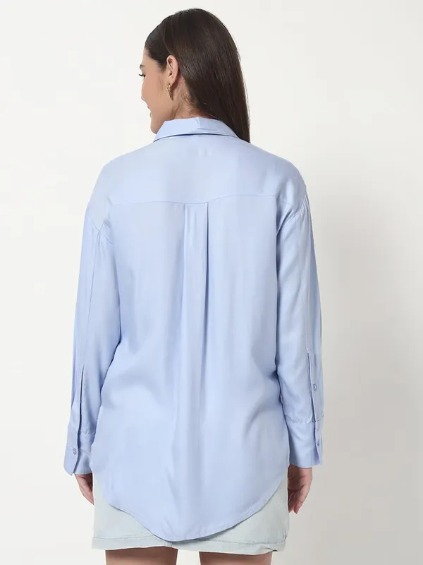 Light_Blue_Cotton_Premium_and_Elegant_Button-Down_Shirt_For_Women