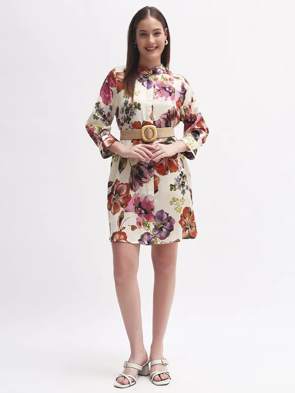 Multicolor_Cotton_Premium_and_Elegant_Floral_Print_Shirt_Dress_Without_Belt_For_Women