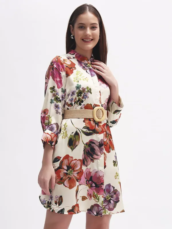 Multicolor_Cotton_Premium_and_Elegant_Floral_Print_Shirt_Dress_Without_Belt_For_Women