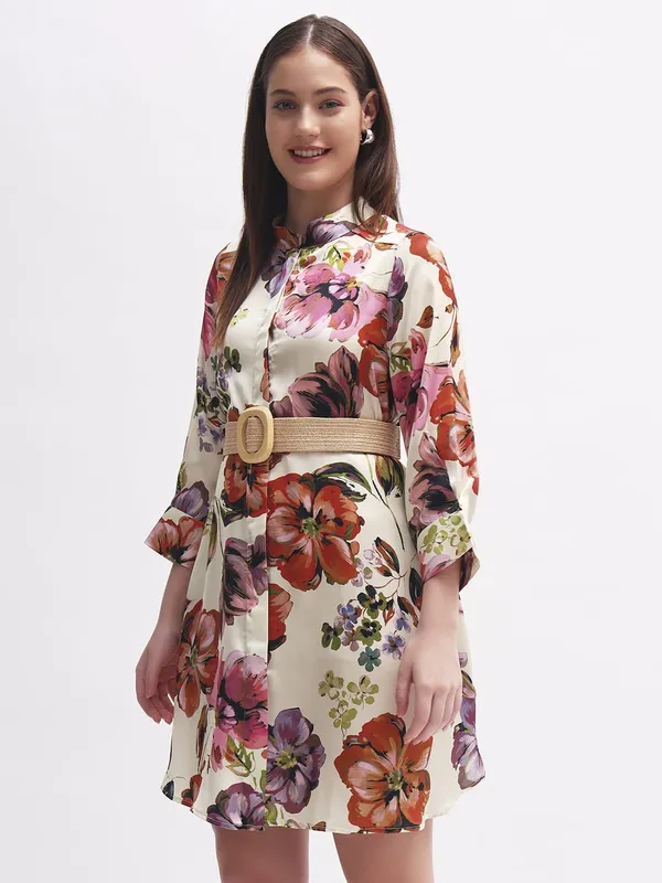 Multicolor_Cotton_Premium_and_Elegant_Floral_Print_Shirt_Dress_Without_Belt_For_Women