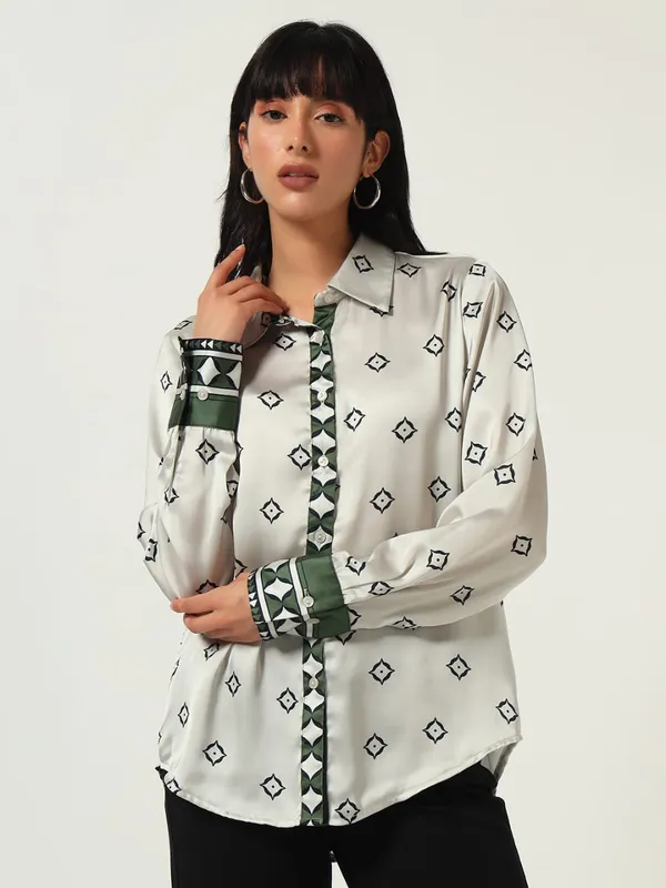 White_Cotton_Premium_and_Elegant_Barfi_Print_Shirt_For_Women