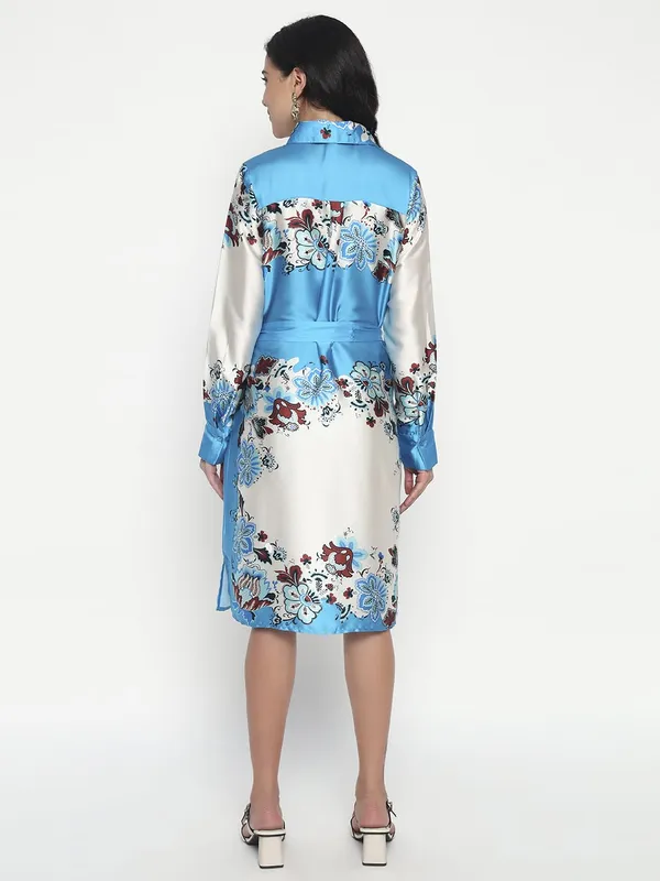 Sky_Blue_&_White_Cotton_Premium_and_Elegant_Floral_Dress_For_Women