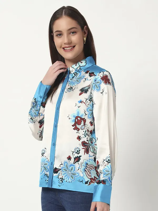 Blue_Cotton_Premium_and_Elegant_The_Floral_Shirt_For_Women