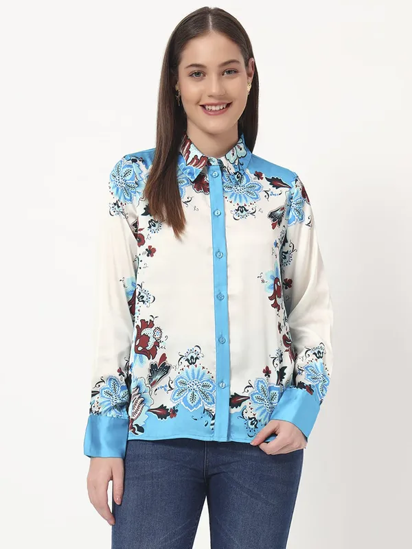 Blue_Cotton_Premium_and_Elegant_The_Floral_Shirt_For_Women