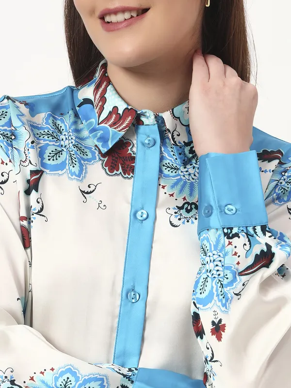 Blue_Cotton_Premium_and_Elegant_The_Floral_Shirt_For_Women