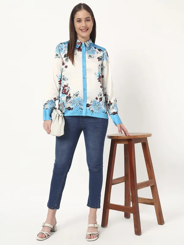 Blue_Cotton_Premium_and_Elegant_The_Floral_Shirt_For_Women