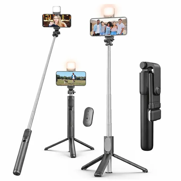 3-in-1_Bluetooth_Selfie_Stick_Tripod_with_LED_Fill_Light_&_Wireless_Remote_for_Android_&_iPhone