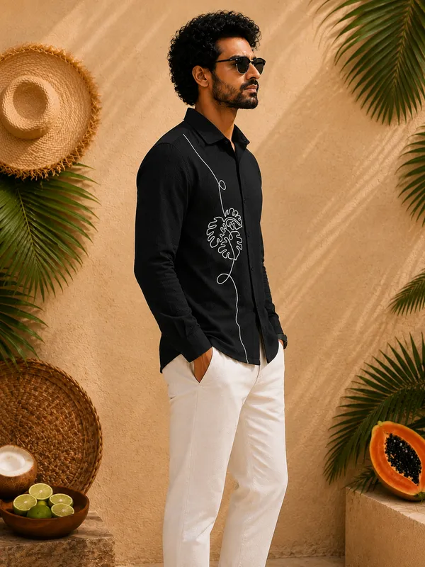 Men’s_Black_Embroidered_Full-Sleeve_Shirt