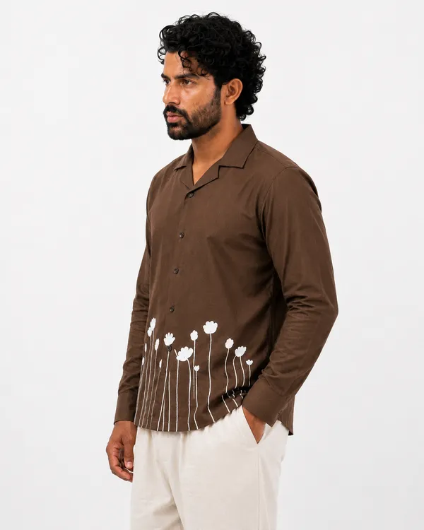 Men’s_Brwon_Embroidered_Full-Sleeve_Shir