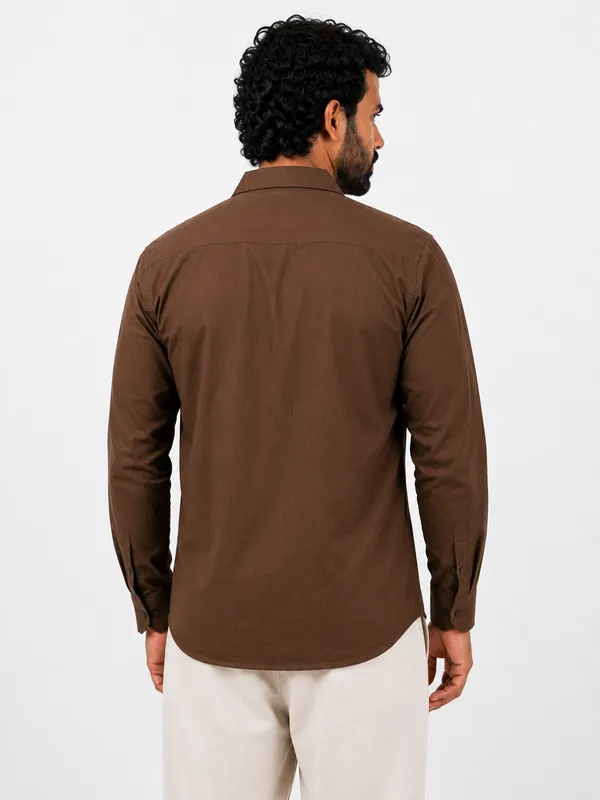 Men’s_Brwon_Embroidered_Full-Sleeve_Shir