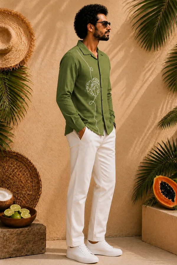 Men’s_Green_Embroidered_Full-Sleeve_Shir