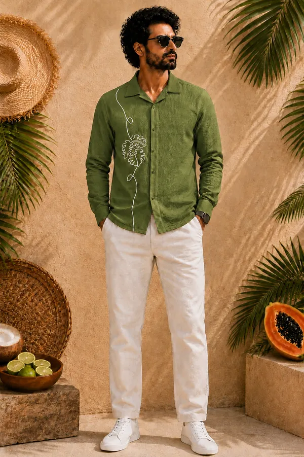 Men’s_Green_Embroidered_Full-Sleeve_Shir