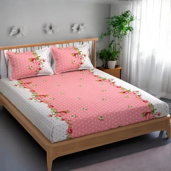 220TC_Double_Bed_Cotton_Bedsheet_Printed_King_Size_Bedsheet_(90_*100_Inches)_With_2_Pillow_Covers_-_Floral_Besheet