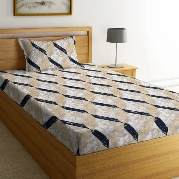 220TC_White_Marble_Cotton_Flat_Bedsheet_For_Single_Bed_With_1_Matching_Pillow_Cover_(60*90_Inches)