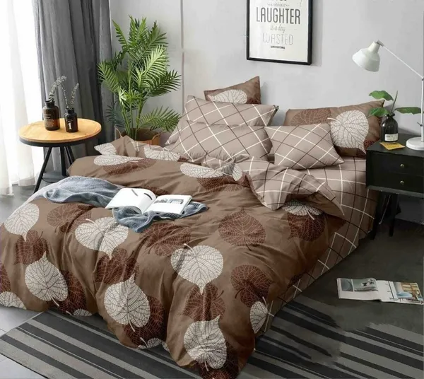 Brown_Cotton_Double_Flat_220_Tc_Printed_Pack_Of_1_Bedsheet__2_Pillow_Covers