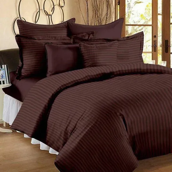 Brown_Striped_Lining_Double_Bed_Bedsheet
